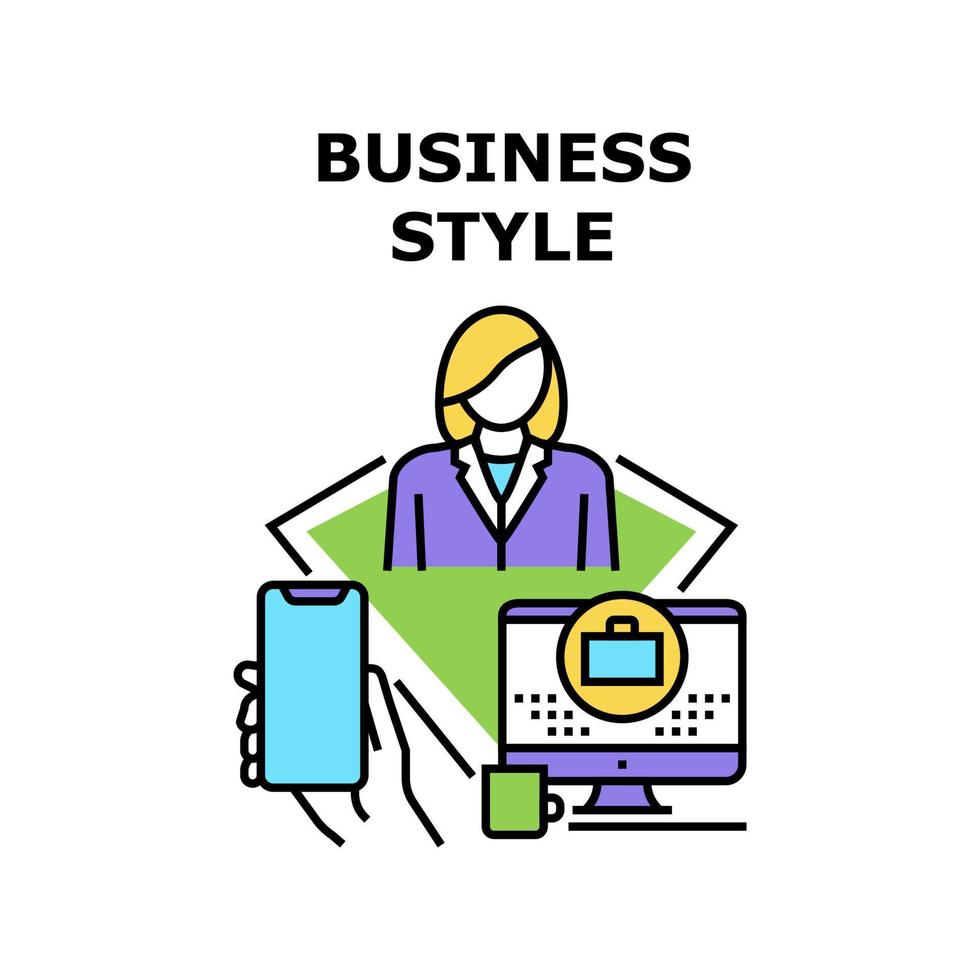 Business-Stil-Vektor-Konzept-Farbillustration vektor