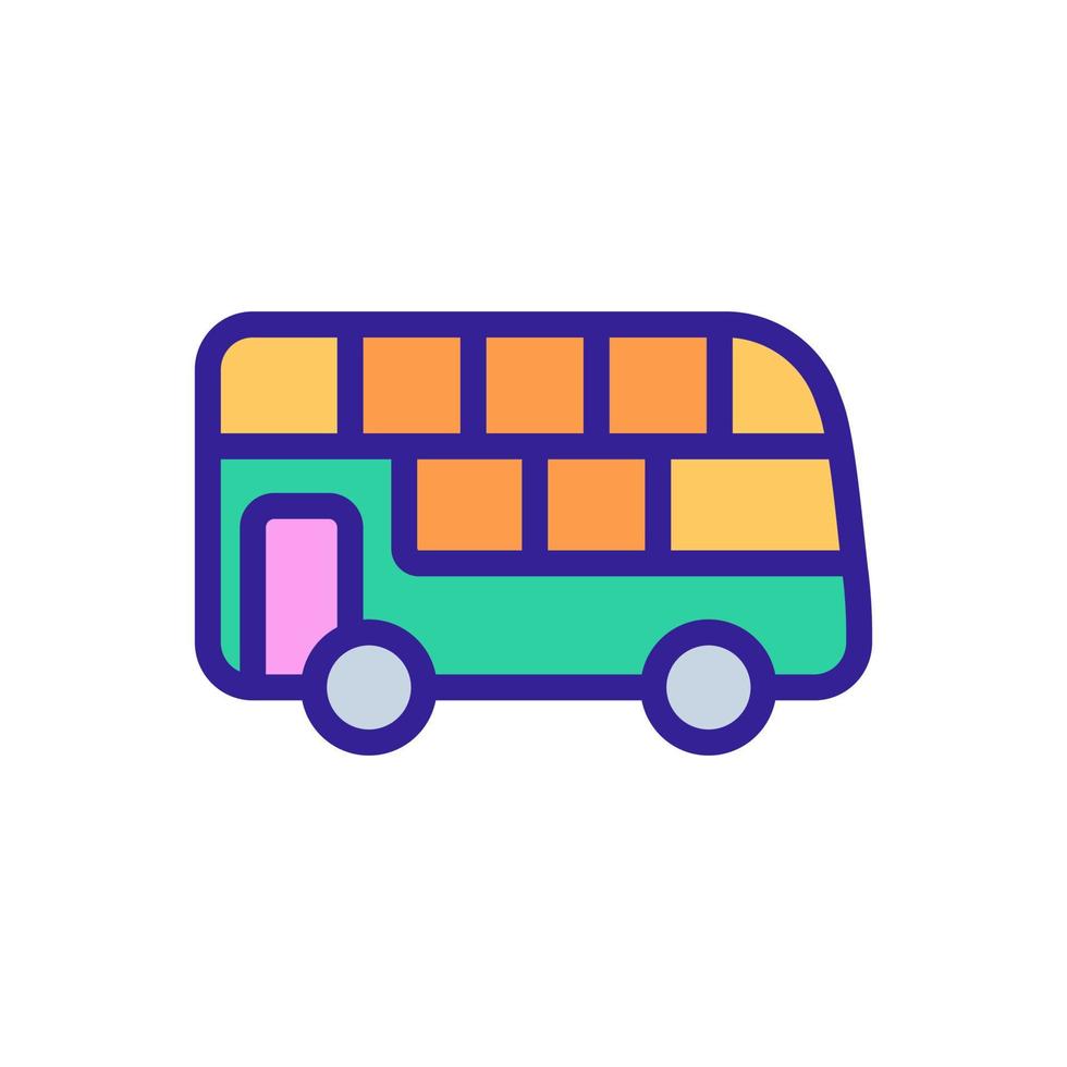 Zweistöckige Touristenbus-Symbol-Vektor-Umriss-Illustration vektor