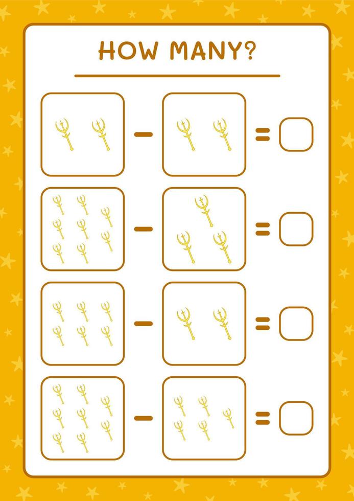 wie viele speer, spiel für kinder. Vektorillustration, druckbares Arbeitsblatt vektor