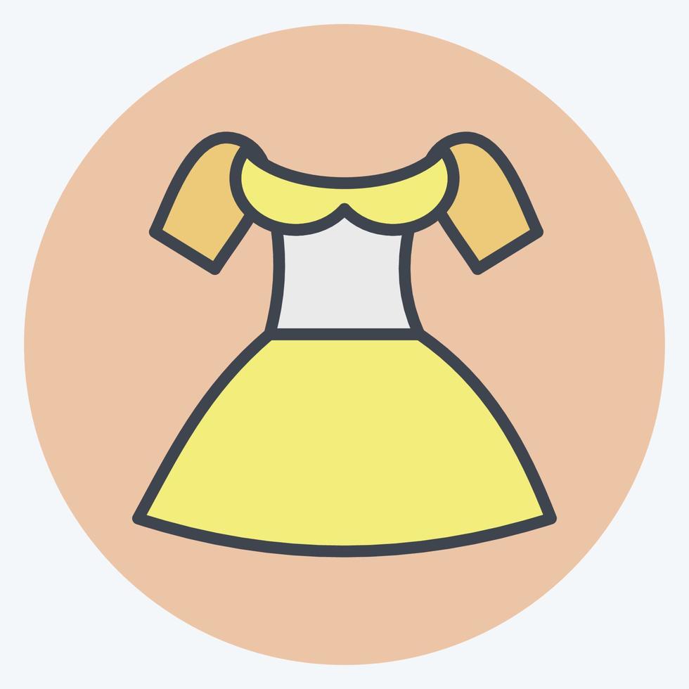 Symbol-Dirndl. geeignet für Bildungssymbol. Farbe Mate-Stil. einfaches Design editierbar. Design-Vorlagenvektor. einfache Abbildung vektor