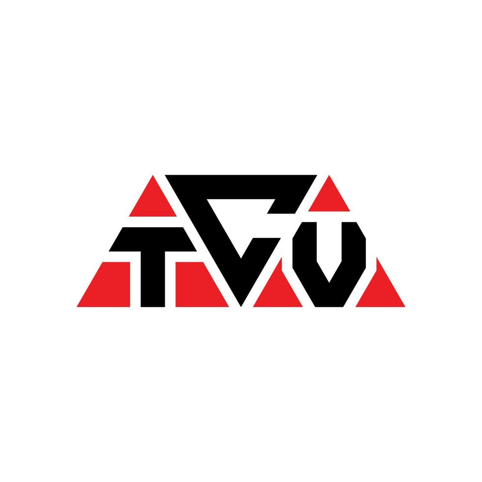 tcv-Dreieck-Buchstaben-Logo-Design mit Dreiecksform. Tcv-Dreieck-Logo-Design-Monogramm. Tcv-Dreieck-Vektor-Logo-Vorlage mit roter Farbe. tcv dreieckiges Logo einfaches, elegantes und luxuriöses Logo. Fernseher vektor