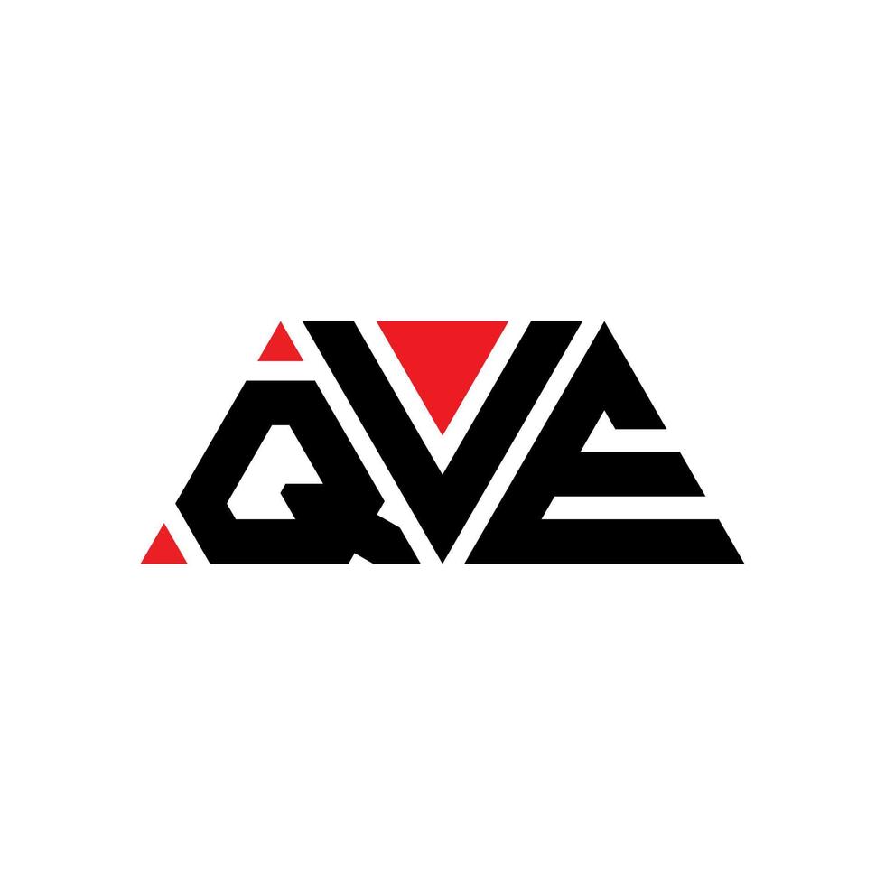 qve Dreiecksbuchstaben-Logo-Design mit Dreiecksform. qve Dreieck-Logo-Design-Monogramm. QVE-Dreieck-Vektor-Logo-Vorlage mit roter Farbe. qve dreieckiges Logo einfaches, elegantes und luxuriöses Logo. qve vektor