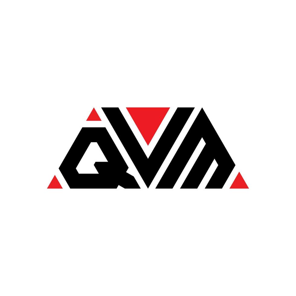 qvm-Dreieck-Buchstaben-Logo-Design mit Dreiecksform. QVM-Dreieck-Logo-Design-Monogramm. QVM-Dreieck-Vektor-Logo-Vorlage mit roter Farbe. qvm dreieckiges Logo einfaches, elegantes und luxuriöses Logo. qvm vektor