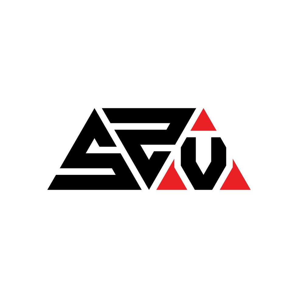 szv-Dreieck-Buchstaben-Logo-Design mit Dreiecksform. szv-Dreieck-Logo-Design-Monogramm. szv-Dreieck-Vektor-Logo-Vorlage mit roter Farbe. szv dreieckiges Logo einfaches, elegantes und luxuriöses Logo. szv vektor