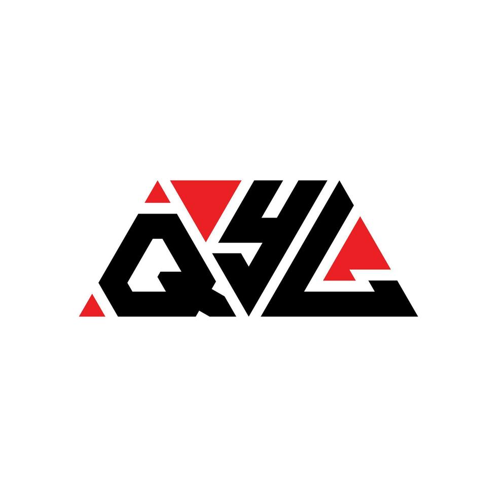 Qyl-Dreieck-Buchstaben-Logo-Design mit Dreiecksform. Qyl-Dreieck-Logo-Design-Monogramm. Qyl-Dreieck-Vektor-Logo-Vorlage mit roter Farbe. qyl dreieckiges logo einfaches, elegantes und luxuriöses logo. Qyl vektor