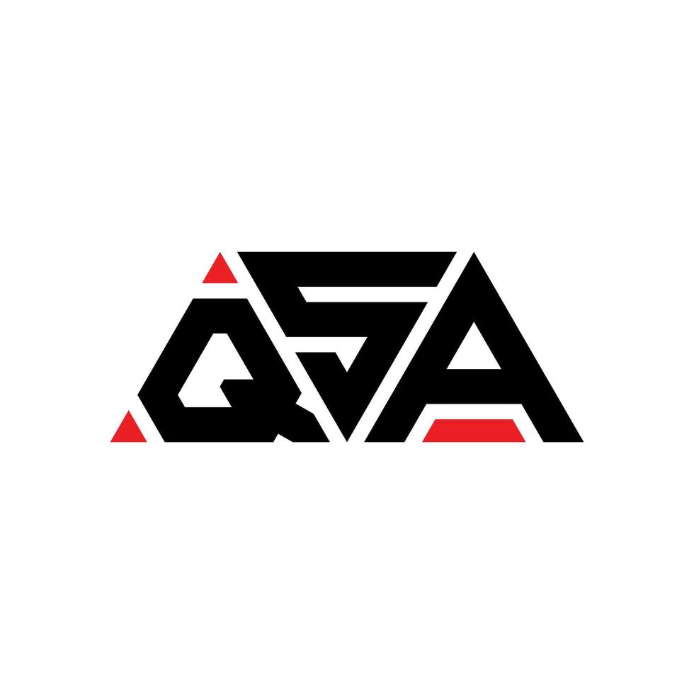 QSA-Dreieck-Buchstaben-Logo-Design mit Dreiecksform. QSA-Dreieck-Logo-Design-Monogramm. QSA-Dreieck-Vektor-Logo-Vorlage mit roter Farbe. qsa dreieckiges logo einfaches, elegantes und luxuriöses logo. qsa vektor