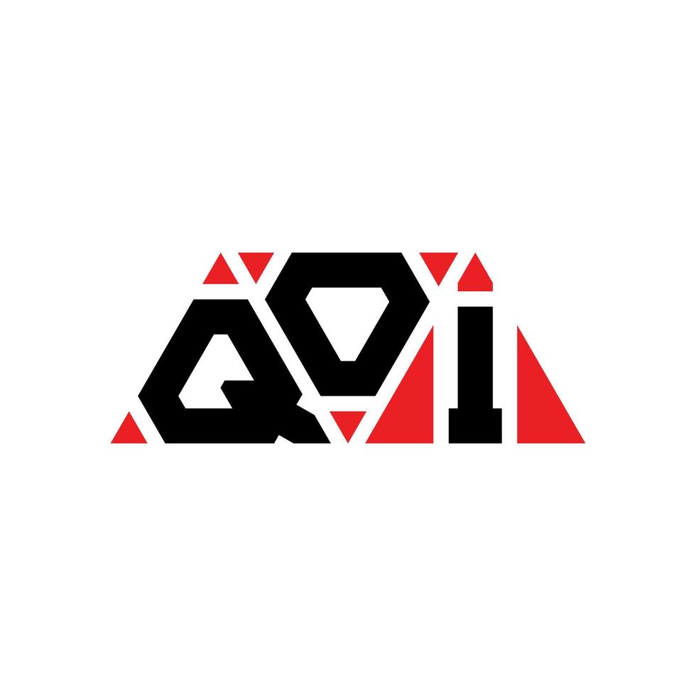 Qoi-Dreieck-Buchstaben-Logo-Design mit Dreiecksform. Qoi-Dreieck-Logo-Design-Monogramm. Qoi-Dreieck-Vektor-Logo-Vorlage mit roter Farbe. qoi dreieckiges Logo einfaches, elegantes und luxuriöses Logo. qoi vektor