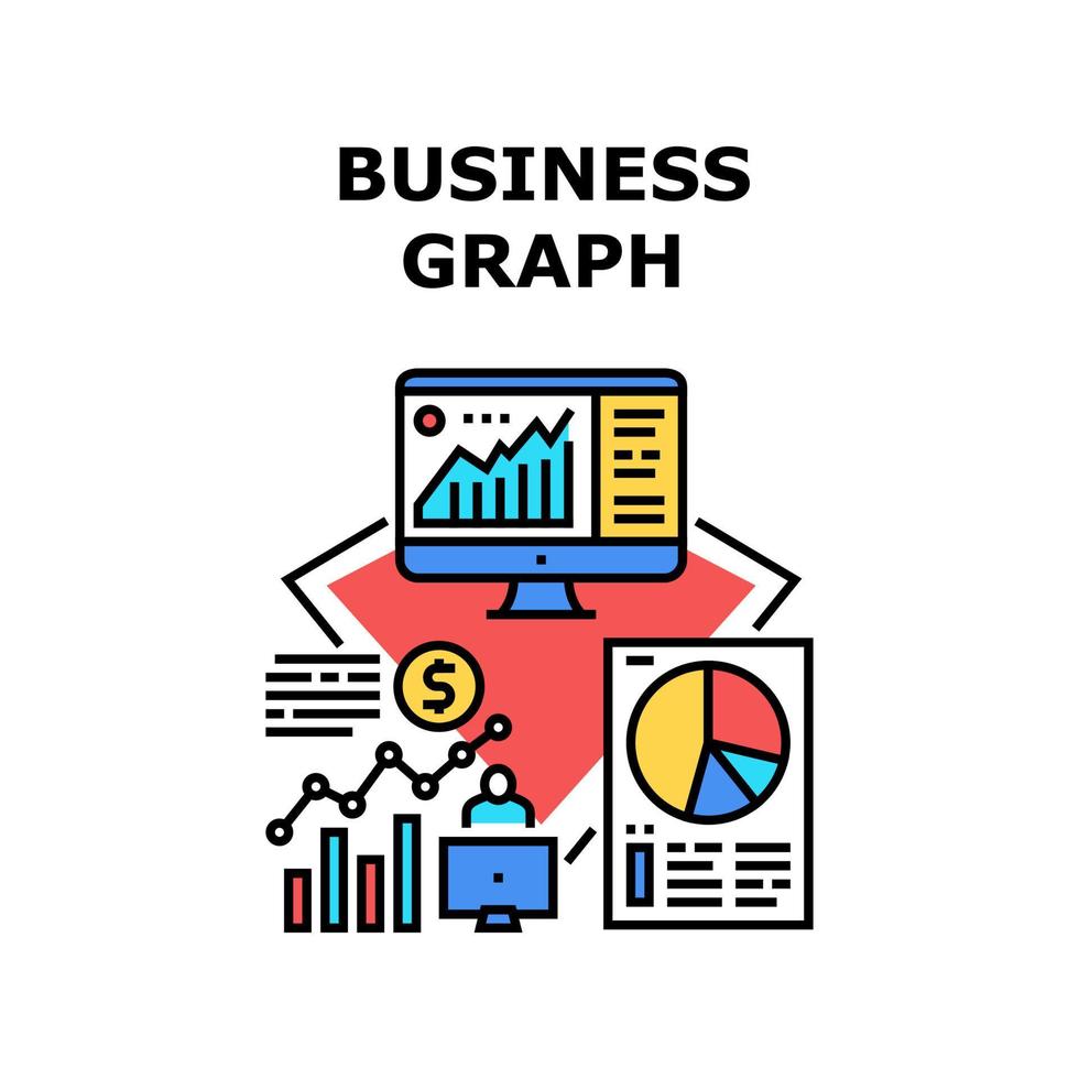 Business-Grafik-Vektor-Konzept-Farbillustration vektor