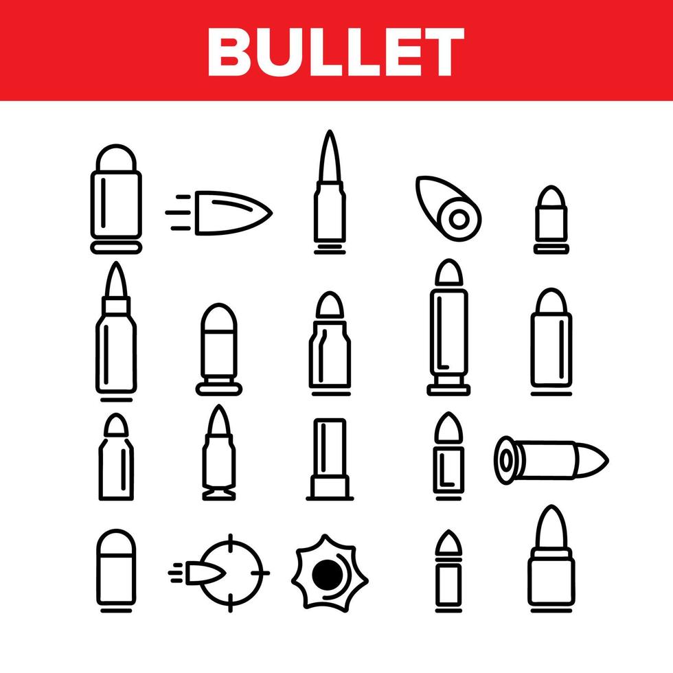 kula ammunition samling ikoner som vektor