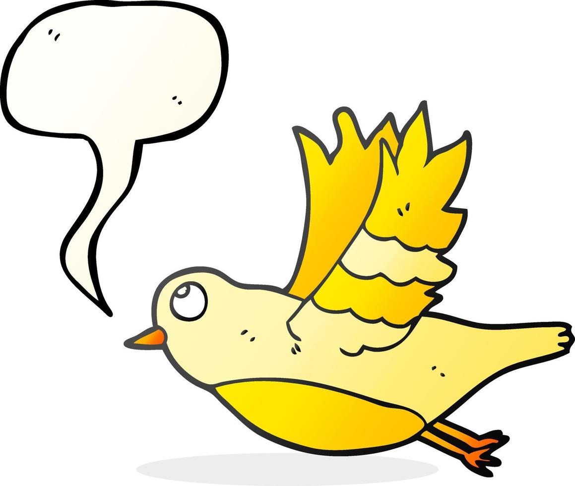 Sprechblase Cartoon Vogel fliegt vektor