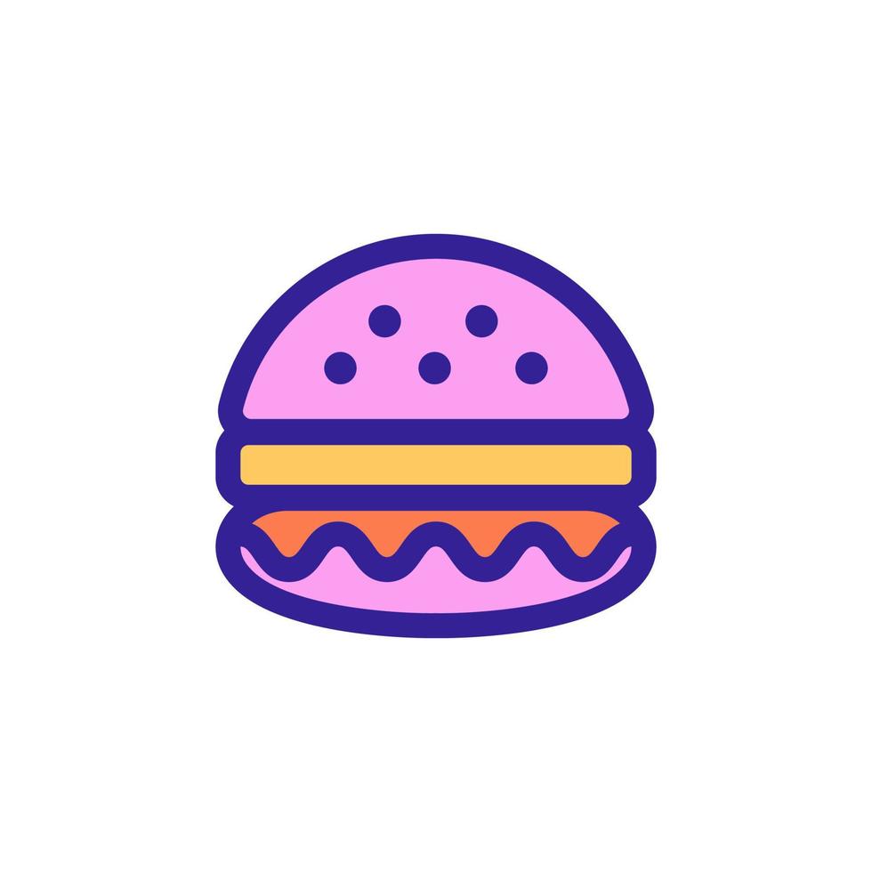 Burger-Symbolvektor. isolierte kontursymbolillustration vektor