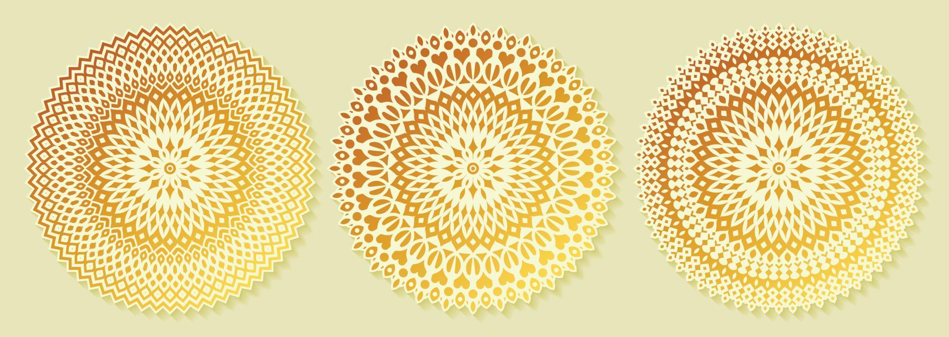 luxuriöse weiße Mandala-Design-Sammlungsvorlage vektor