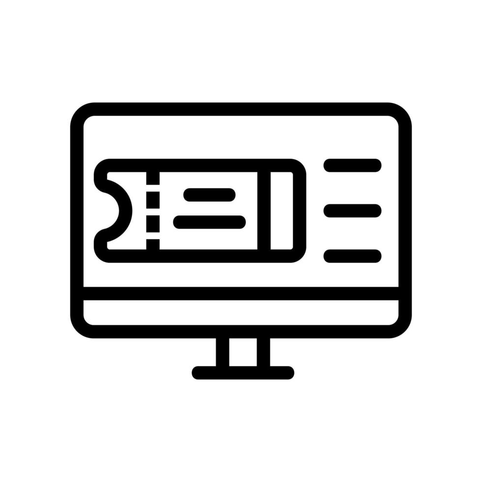 Symbolvektor für Flugticket-Monitor. isolierte kontursymbolillustration vektor