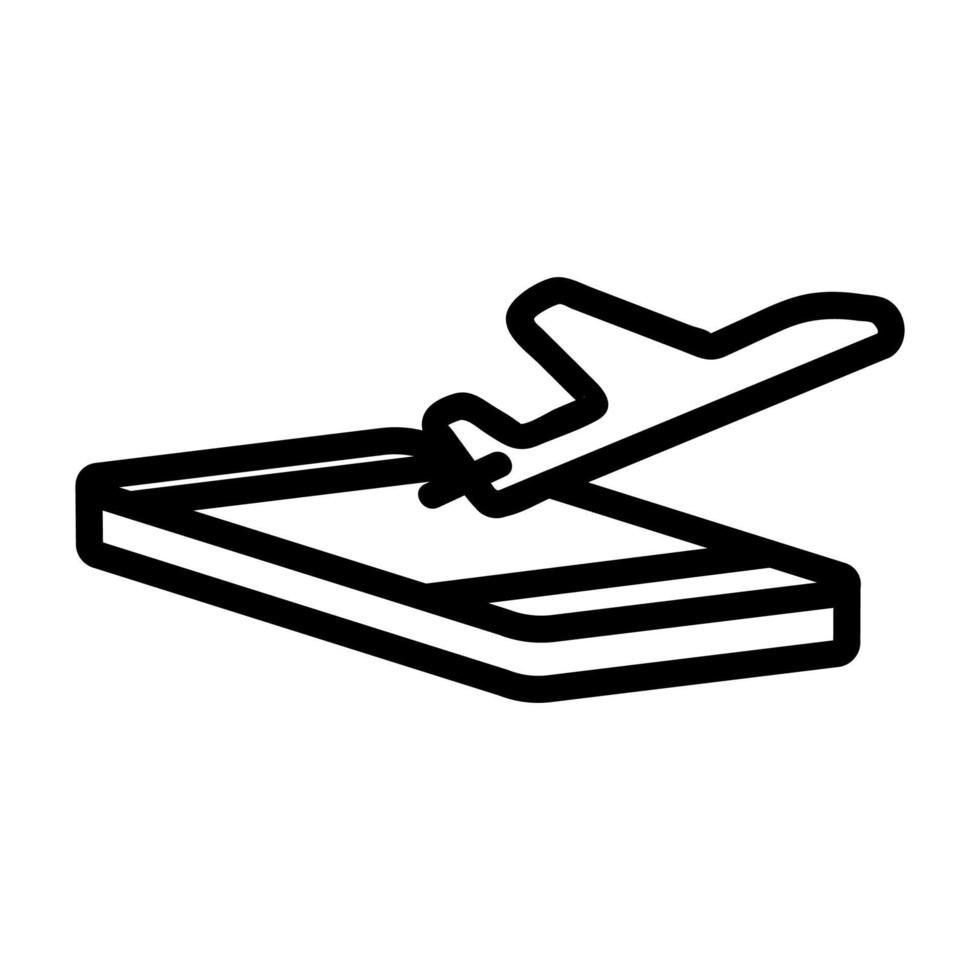 das Flugzeug-App-Symbol Symbol-App. isolierte kontursymbolillustration vektor