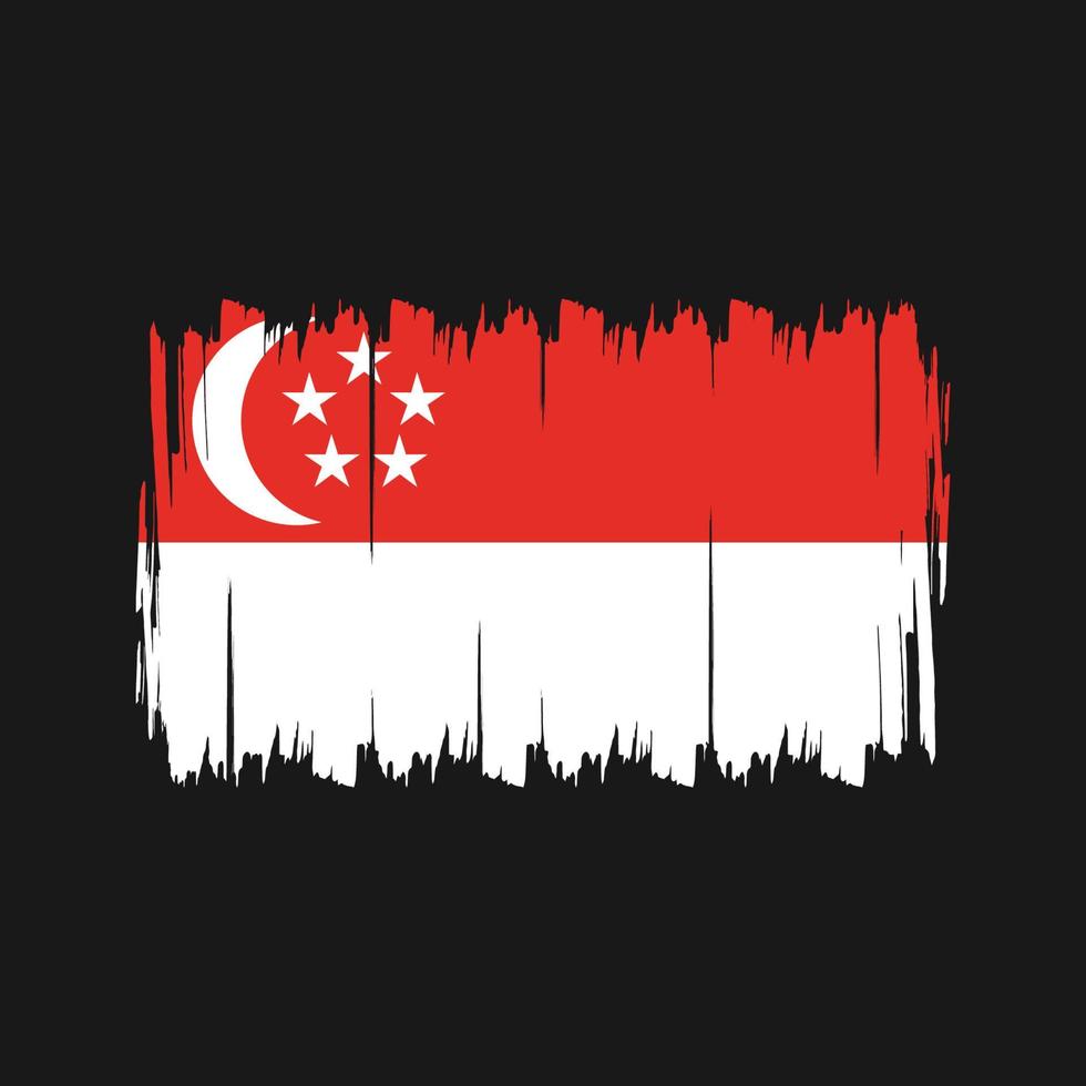 Bürste für Singapur-Flagge. Nationalflagge vektor