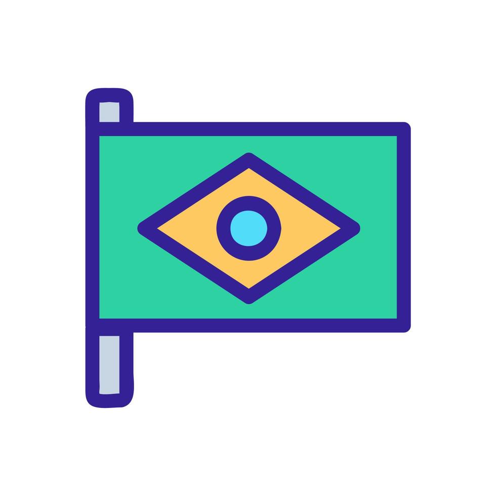 Brasilien flagga ikon vektor. isolerade kontur symbol illustration vektor