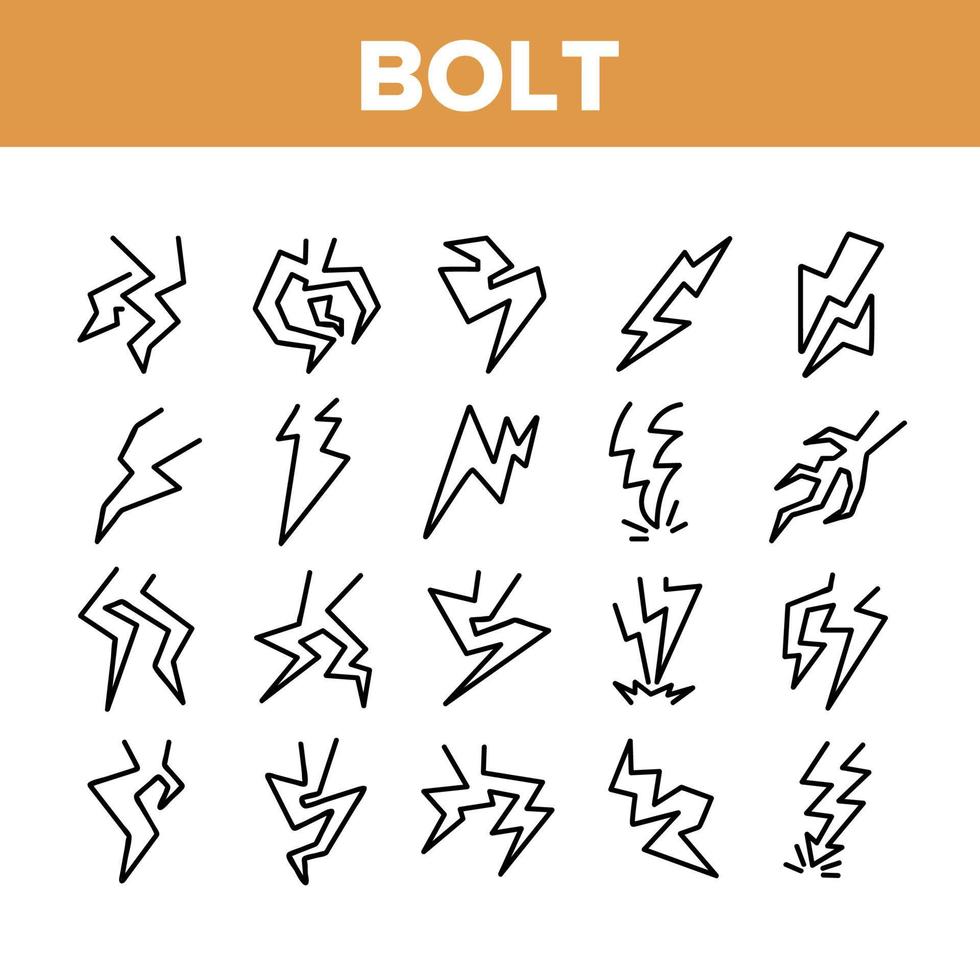 blixt blixt samling ikoner set vektor