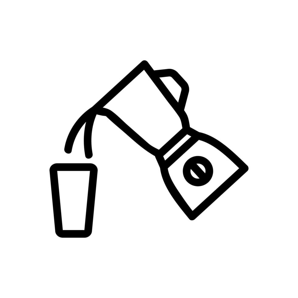 Gießen Cocktail in Glas-Symbol-Vektor-Umriss-Illustration vektor