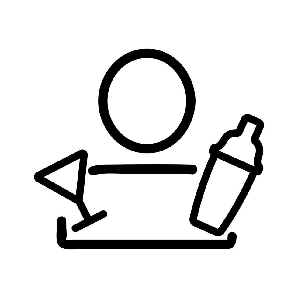 bartender arbetsplats ikon vektor disposition illustration