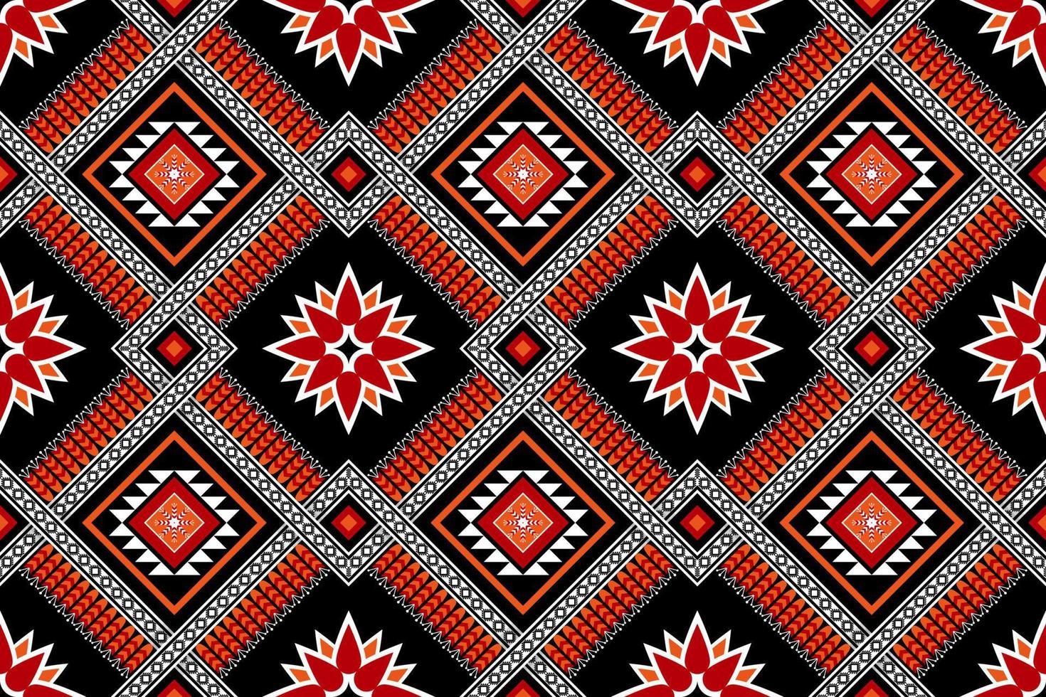geometriska etniska sömlösa mönster traditionella. blomdekoration. design för bakgrund, matta, tapeter, kläder, inslagning, batik, tyg, vektor, illustration, broderi. vektor