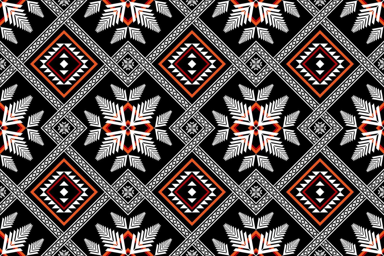 geometriska etniska sömlösa mönster traditionella. blomdekoration. design för bakgrund, matta, tapeter, kläder, inslagning, batik, tyg, vektor, illustration, broderi. vektor