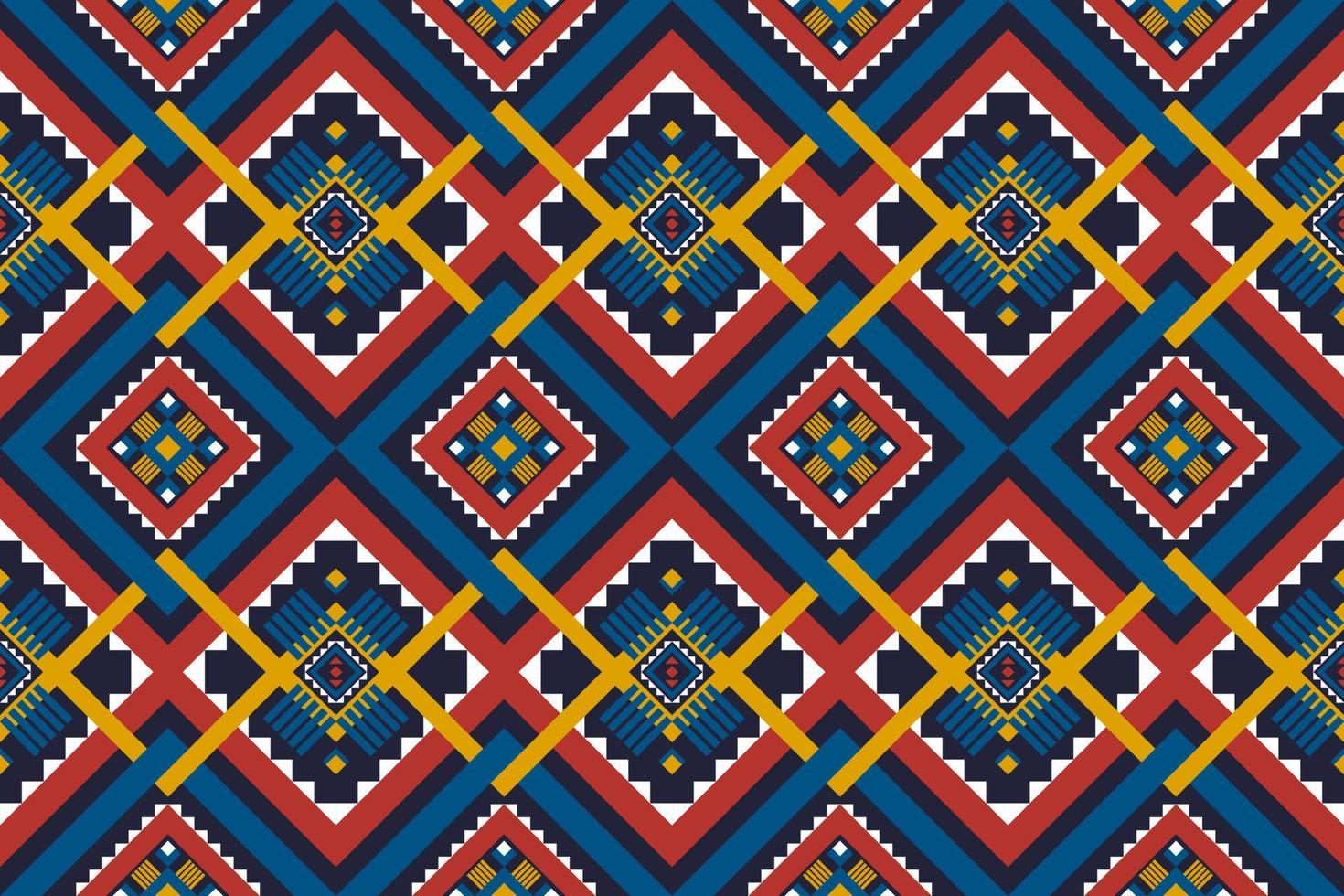 geometrisches ethnisches nahtloses Muster. Stammes-gestreifter Stil. Design für Hintergrund, Vektorillustration, Stoff, Kleidung, Batik, Teppich, Stickerei. vektor