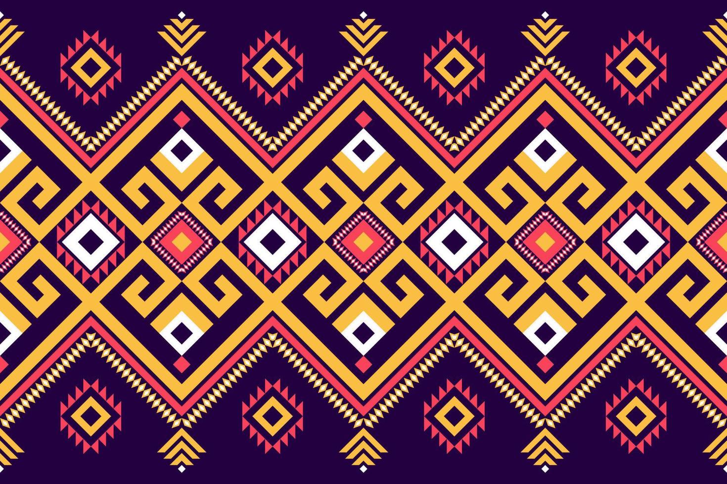 geometrisches ethnisches nahtloses Muster. traditioneller Stammesstil. Aztekisches Handwerk. Design für Hintergrund, Illustration, Textur, Stoff, Batik, Kleidung, Verpackung, Tapete, Teppich, Stickerei vektor