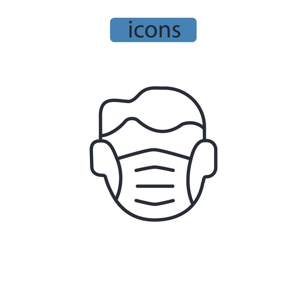 andningsskydd mask ikoner symbol vektor element för infographic webben