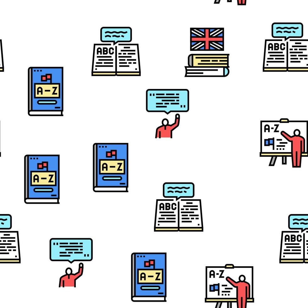 Englisch lernen in der Schule Vektor nahtlose Muster