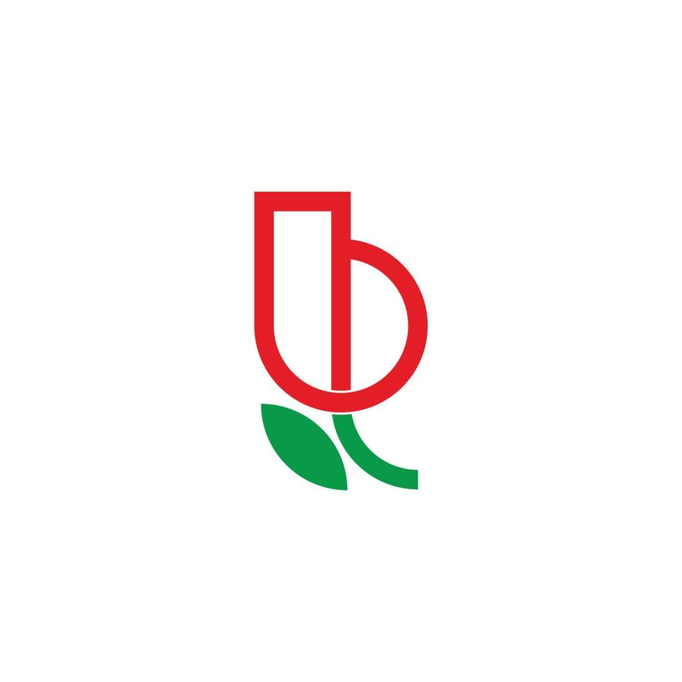 bokstaven b röd ros blomma symbol logotyp vektor