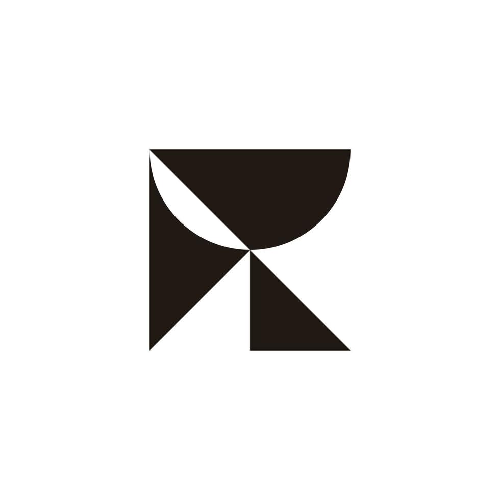 buchstabe r einfache geometrische grundform logo vektor