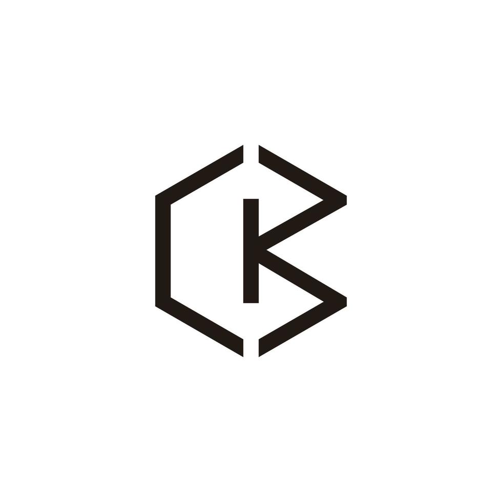 abstrakter Buchstabe ck geometrischer sechseckiger Design-Logo-Vektor vektor