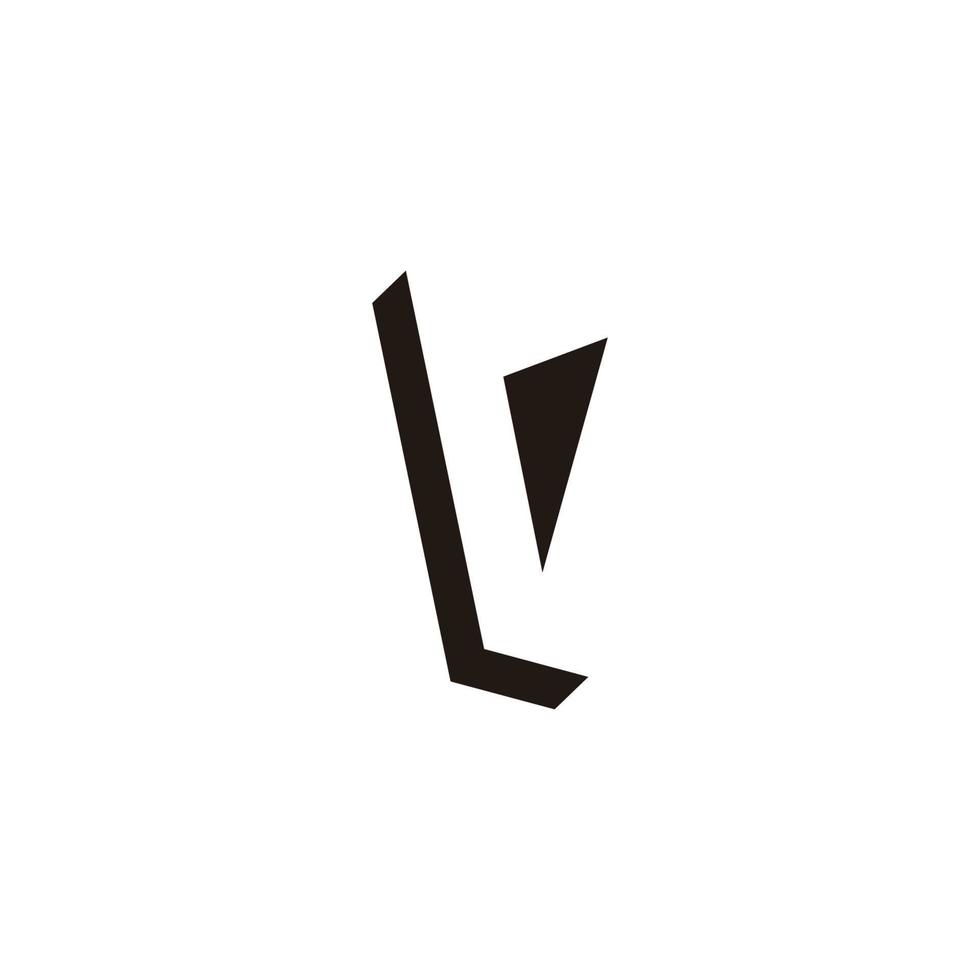 bokstaven lv abstrakt skugga 3d geometrisk logotyp vektor