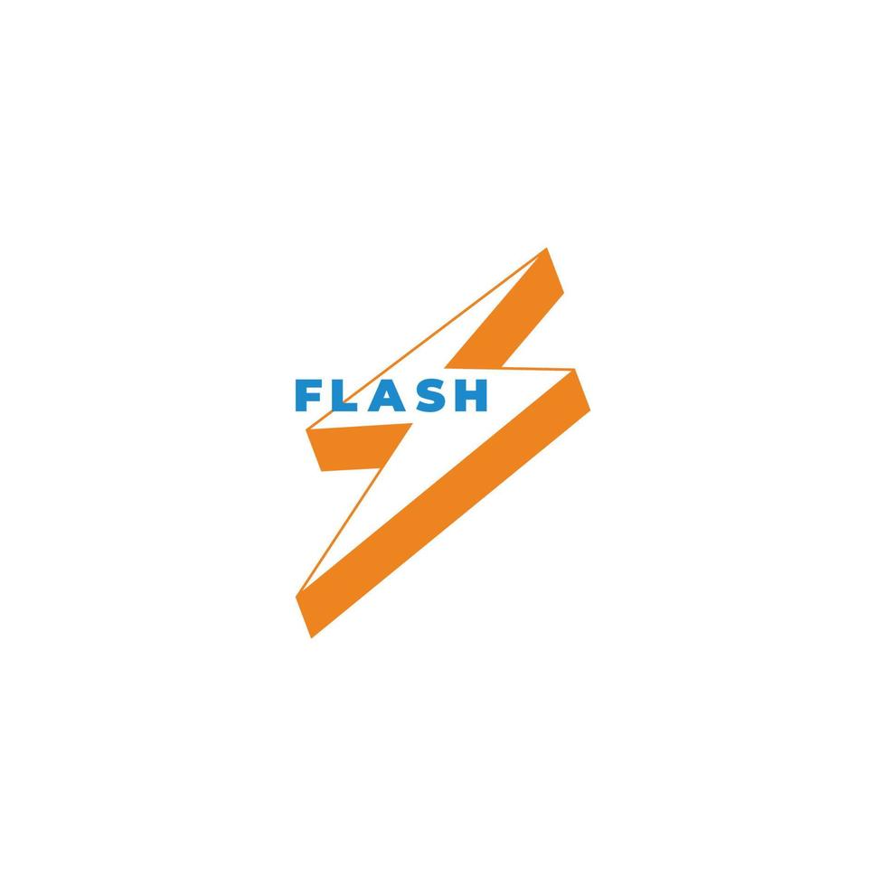 flash thunder line enkel geometrisk 3d platt logotyp vektor