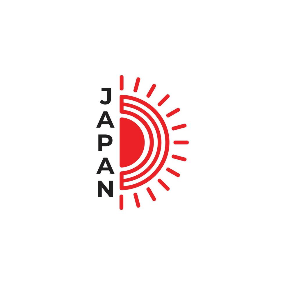 text japan solens strålar symbol dekoration vektor