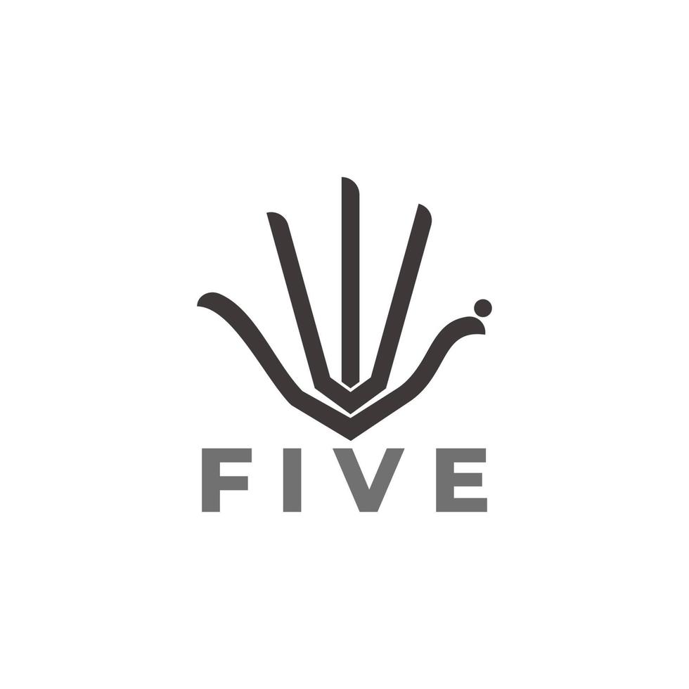 handfläche fünf finger symbol logo vektor
