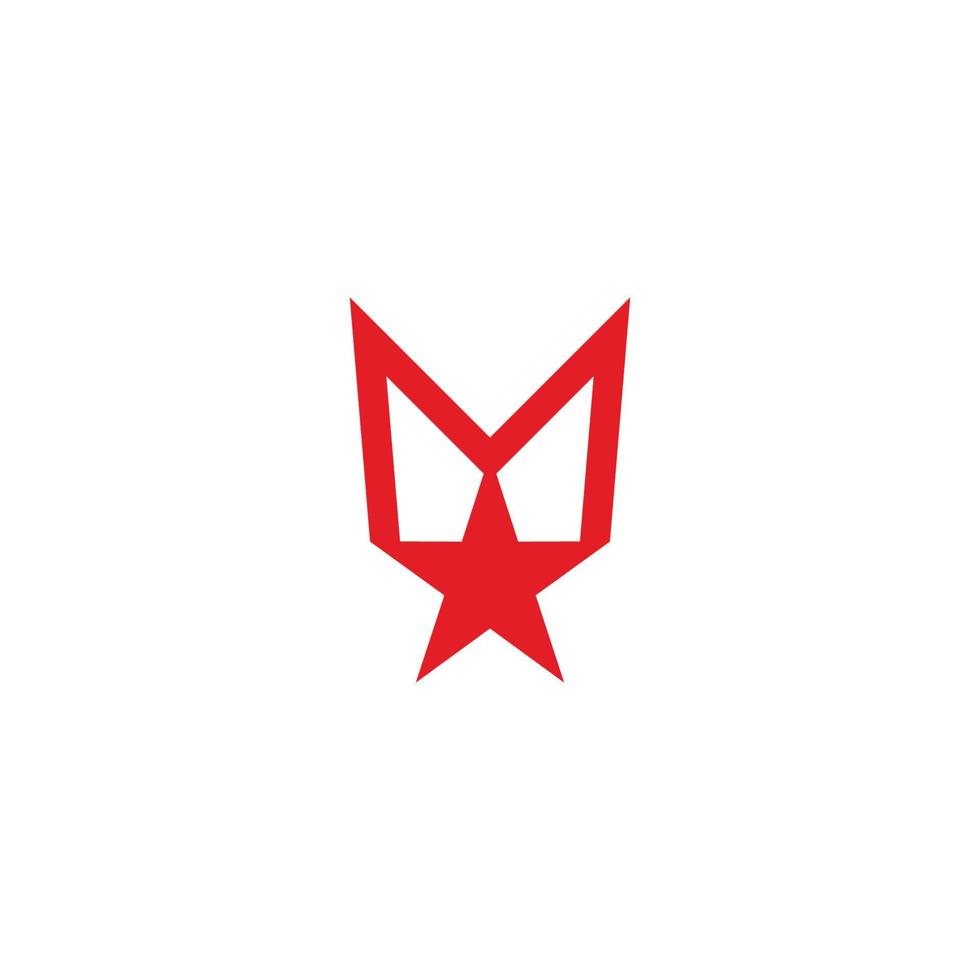 bokstaven m stjärna enkel geometrisk länkad logotyp vektor