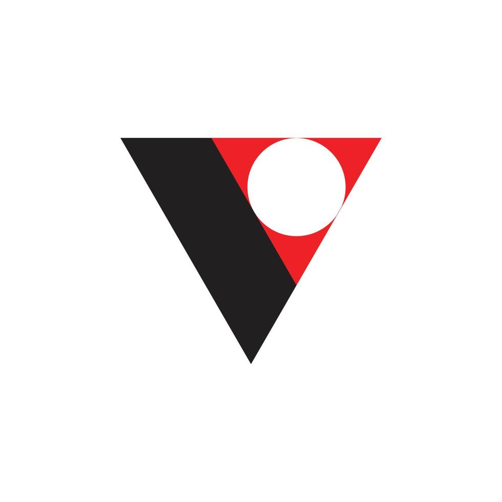 abstrakt triangel bokstaven v geometrisk cirkel symbol logotyp vektor