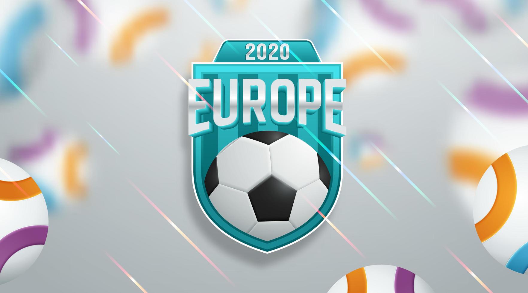 färgrik fotboll fotboll europa mästerskap 2020 affisch vektor