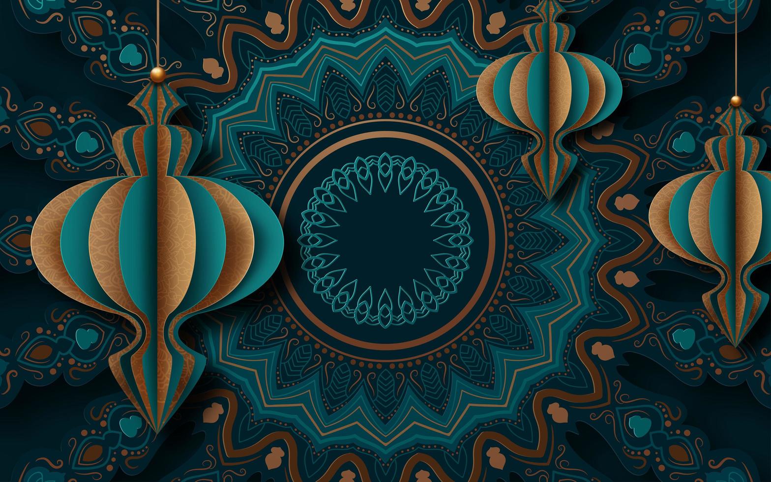dekorativ bakgrund med traditionella ramadan ornament vektor
