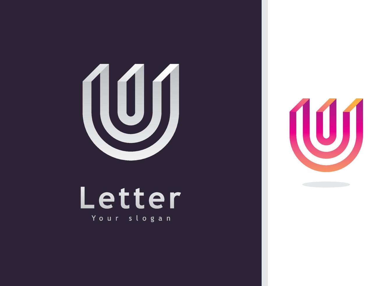 u-Logo-Design und Vorlage. kreative u-symbolinitialen basierten buchstaben im vektor. vektor