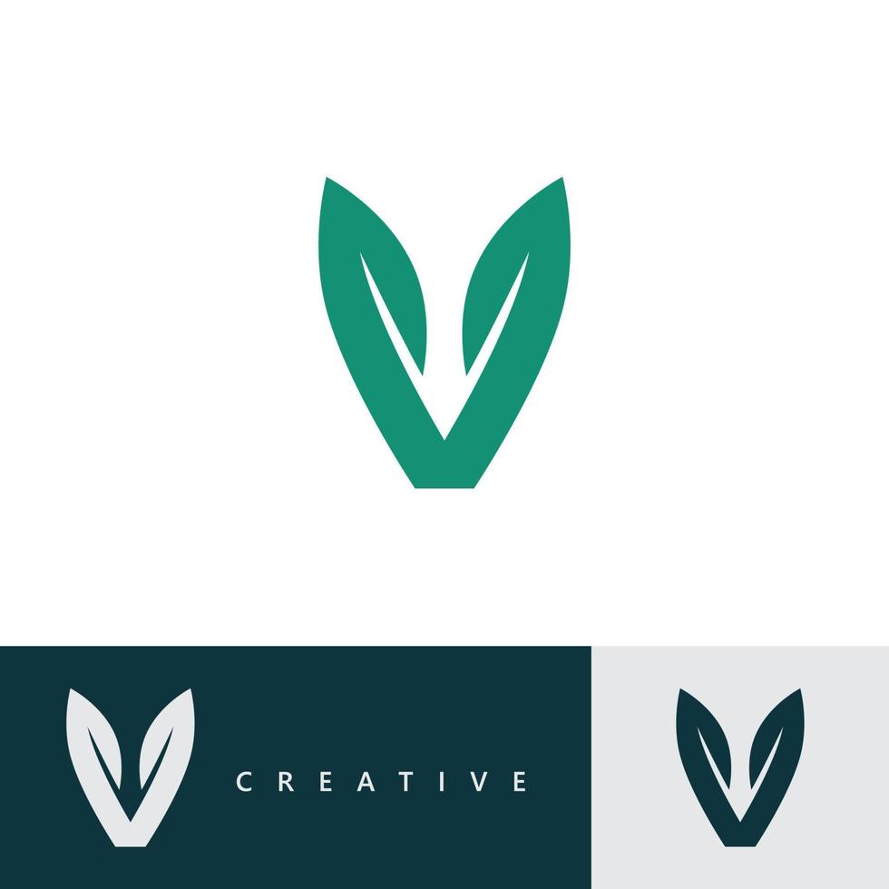 v logotyp design och mall. kreativa v leaf ikon initialer baserade bokstäver i vektor. vektor