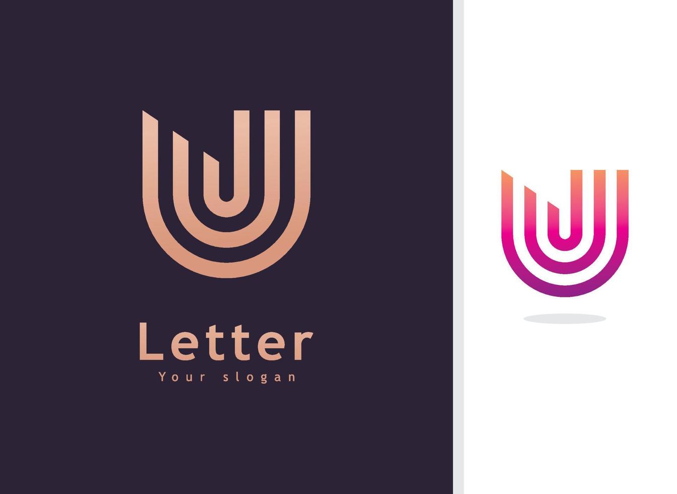 u-Logo-Design und Vorlage. kreative u-symbolinitialen basierten buchstaben im vektor. vektor