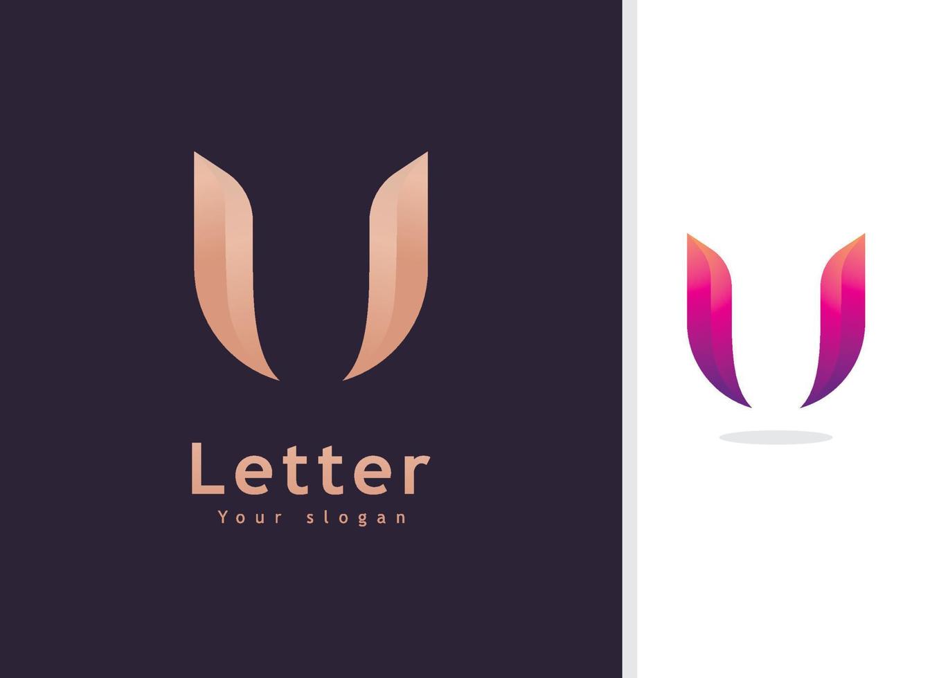 u-Logo-Design und Vorlage. kreative u-symbolinitialen basierten buchstaben im vektor. vektor