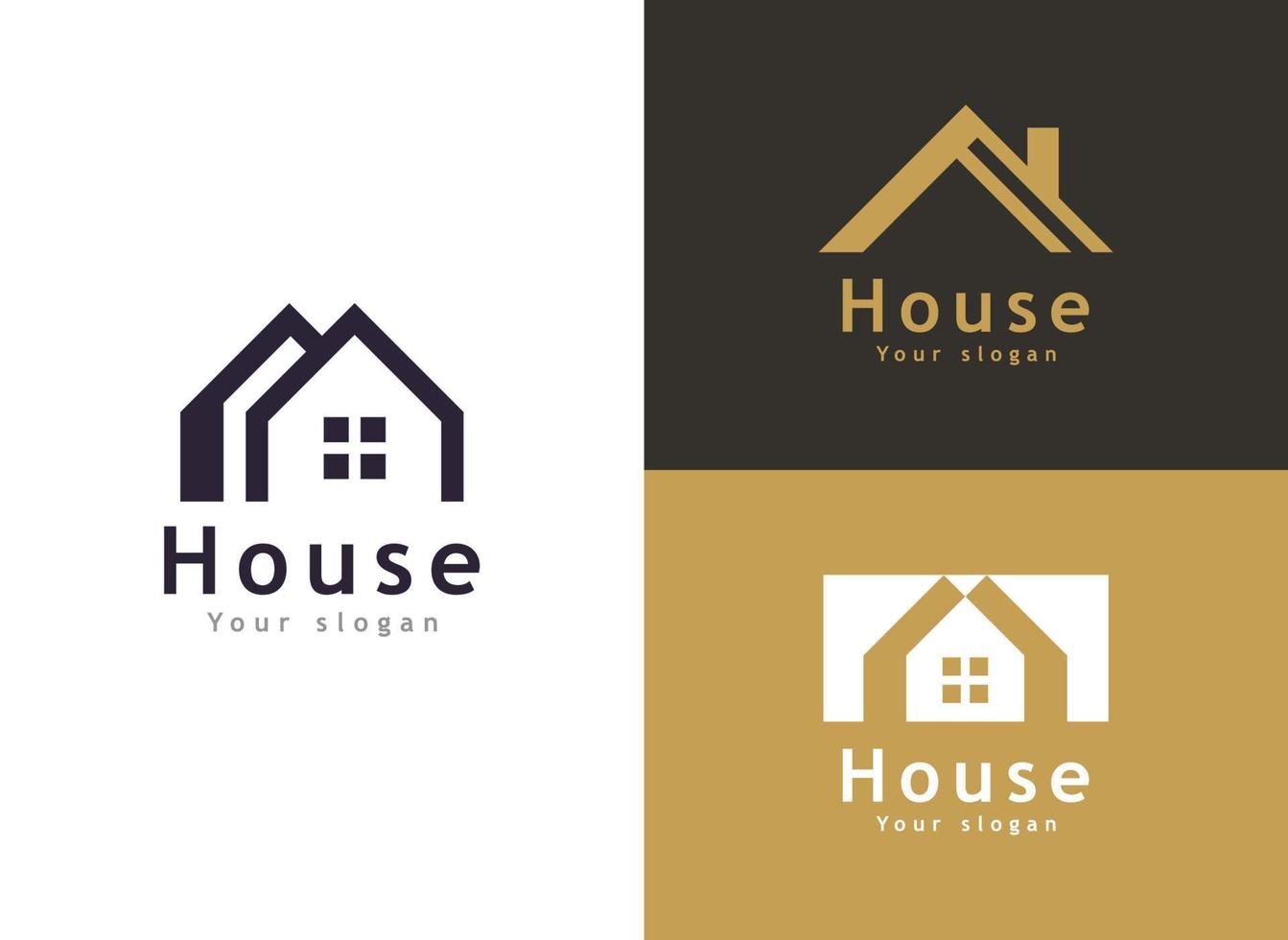 fastigheter vektor logotyp mall, moderna hus och egendom logotyp