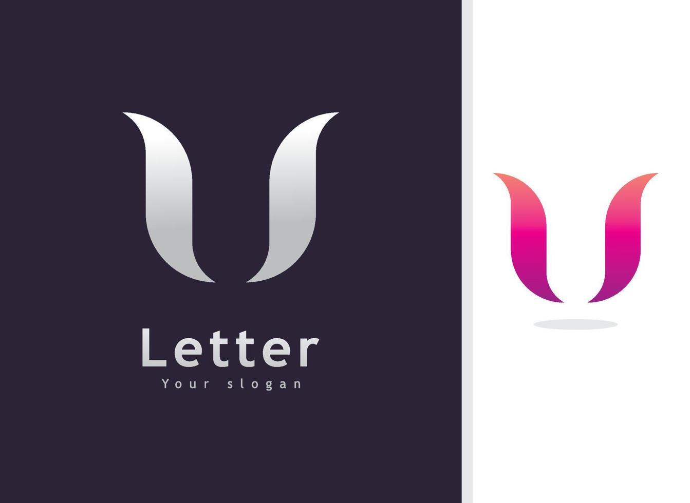 u logo design och mall. kreativa u ikon initialer baserade bokstäver i vektor. vektor