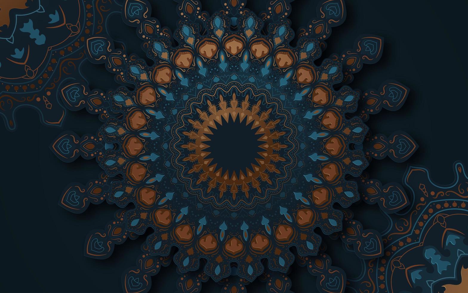 dekorativer verzierter Mandala-Hintergrund mit dekorativen Elementen vektor