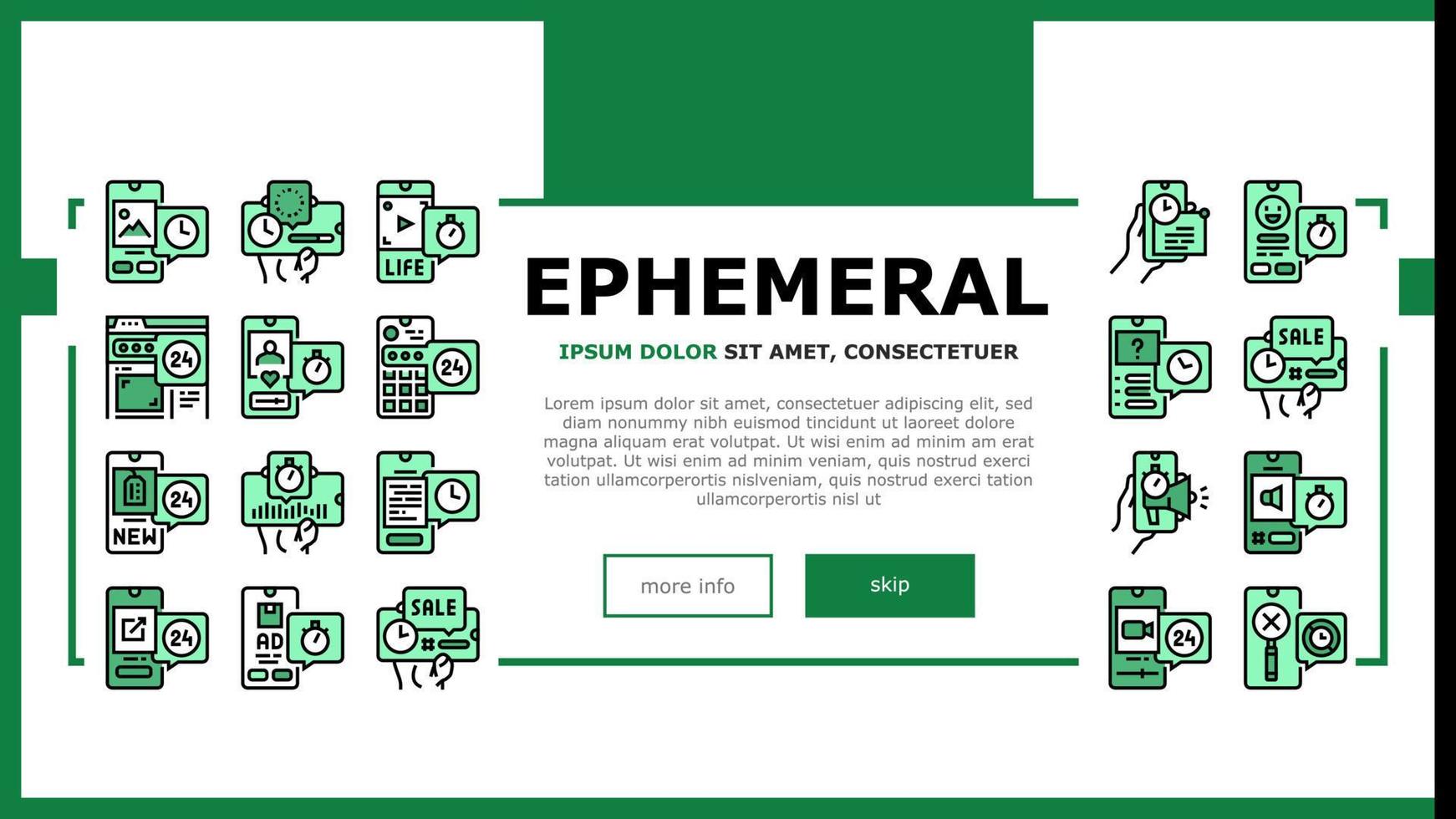 ephemerer Content Landing Header-Vektor vektor