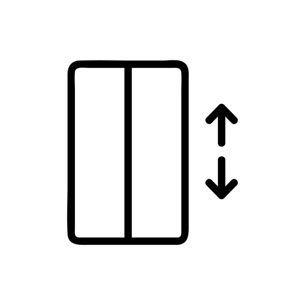 Symbolvektor für die Aufzugstür. isolierte kontursymbolillustration vektor