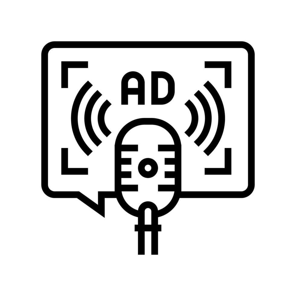 Werbung auf Radiolinie Symbol Vektor Illustration